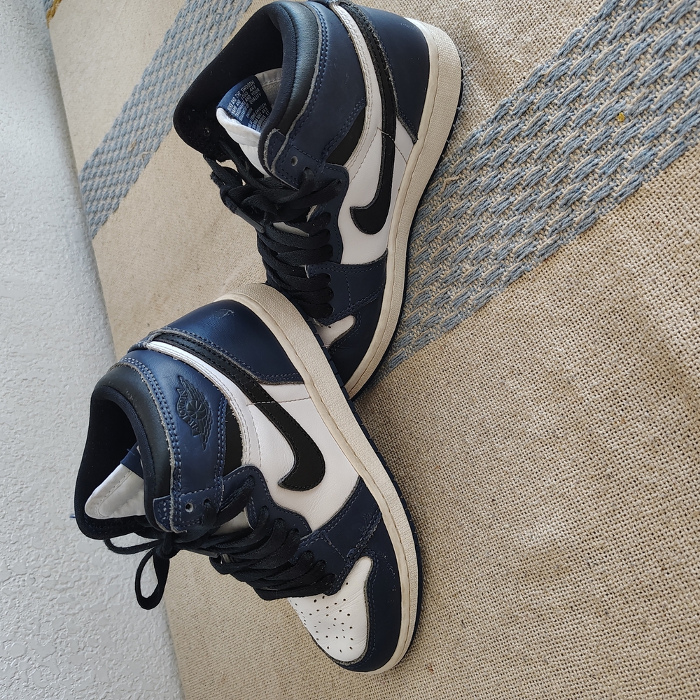 Nike Air Jordan 1 Blue and White Sneakers
